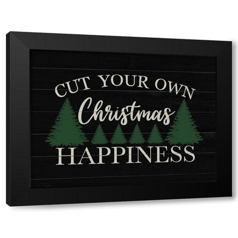 Christmas Cut Happiness Black Modern Wood Framed Art Print by Prime, Marcus