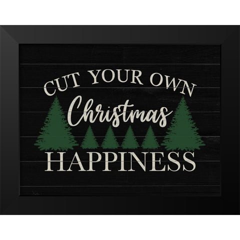 Christmas Cut Happiness Black Modern Wood Framed Art Print by Prime, Marcus