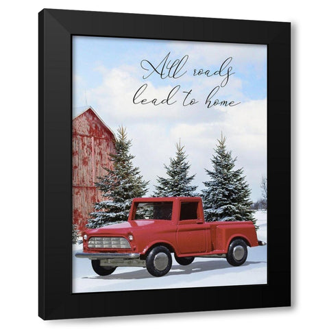 All Roads Lead To Home Black Modern Wood Framed Art Print with Double Matting by Prime, Marcus