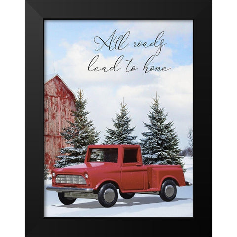 All Roads Lead To Home Black Modern Wood Framed Art Print by Prime, Marcus