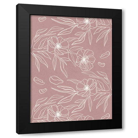 Floral Wallpaper 2 Black Modern Wood Framed Art Print by Prime, Marcus