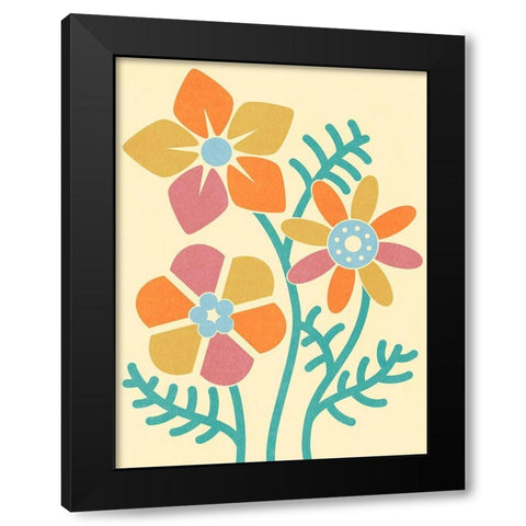 Split Blooms Black Modern Wood Framed Art Print by Prime, Marcus
