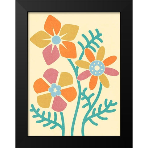Split Blooms Black Modern Wood Framed Art Print by Prime, Marcus