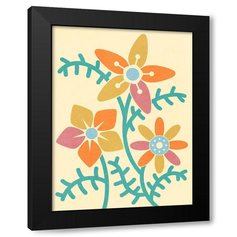 Split Blooms 2 Black Modern Wood Framed Art Print with Double Matting by Prime, Marcus