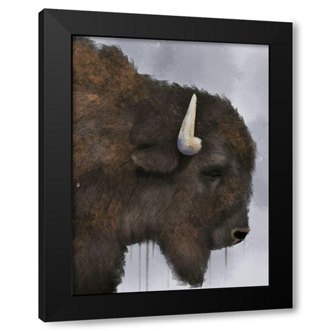 Dripping Bison Black Modern Wood Framed Art Print with Double Matting by Prime, Marcus
