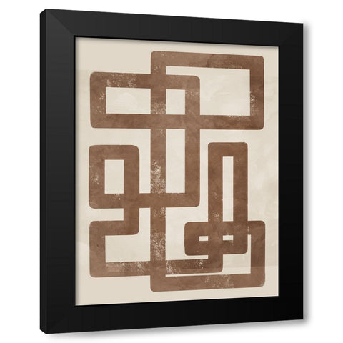 Happy Natural Sequence 1 Black Modern Wood Framed Art Print with Double Matting by Prime, Marcus