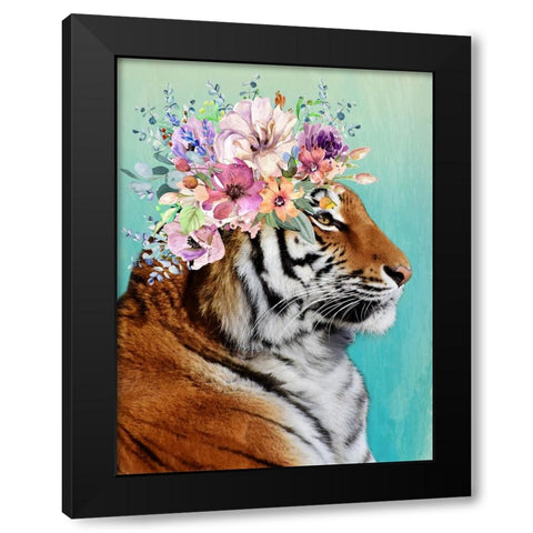 Madam Tigress Black Modern Wood Framed Art Print with Double Matting by Prime, Marcus