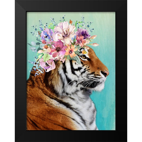 Madam Tigress Black Modern Wood Framed Art Print by Prime, Marcus