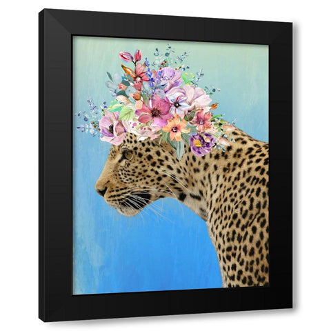 Leopard Beauty Black Modern Wood Framed Art Print by Prime, Marcus