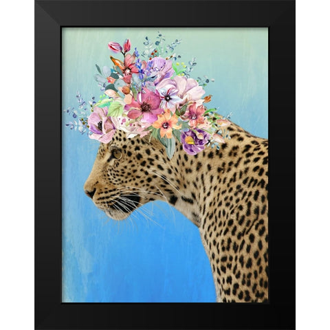 Leopard Beauty Black Modern Wood Framed Art Print by Prime, Marcus