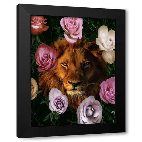 Peeking Through Floral Black Modern Wood Framed Art Print by Prime, Marcus