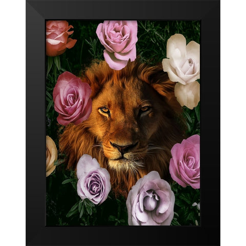 Peeking Through Floral Black Modern Wood Framed Art Print by Prime, Marcus