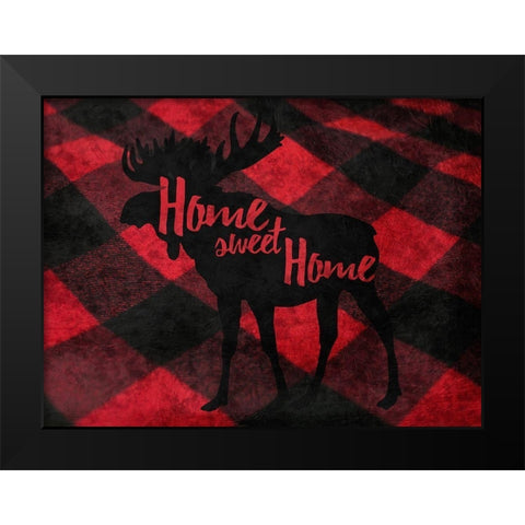 Flannel Moose Black Modern Wood Framed Art Print by Prime, Marcus