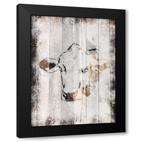 Splattered Cow Black Modern Wood Framed Art Print by Prime, Marcus