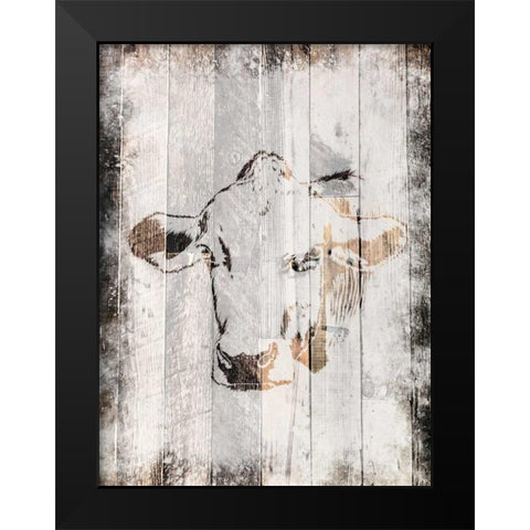 Splattered Cow Black Modern Wood Framed Art Print by Prime, Marcus