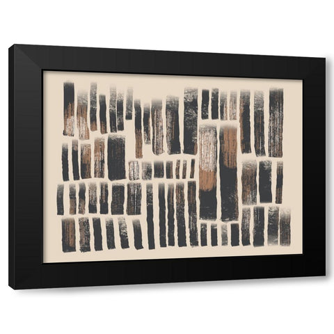 Natural Divided Lines Black Modern Wood Framed Art Print by Prime, Marcus