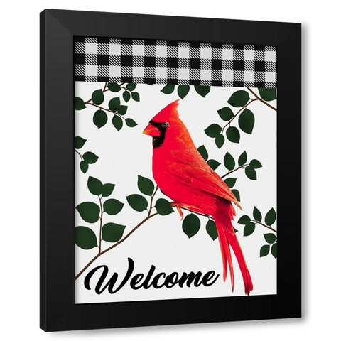 Welcoming Cardinal Black Modern Wood Framed Art Print with Double Matting by Prime, Marcus
