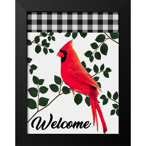 Welcoming Cardinal Black Modern Wood Framed Art Print by Prime, Marcus