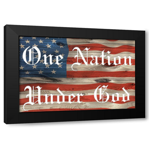 One Nation Flag Black Modern Wood Framed Art Print with Double Matting by Prime, Marcus