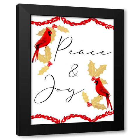 Peace And Joy Black Modern Wood Framed Art Print by Prime, Marcus