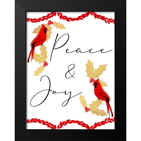 Peace And Joy Black Modern Wood Framed Art Print by Prime, Marcus