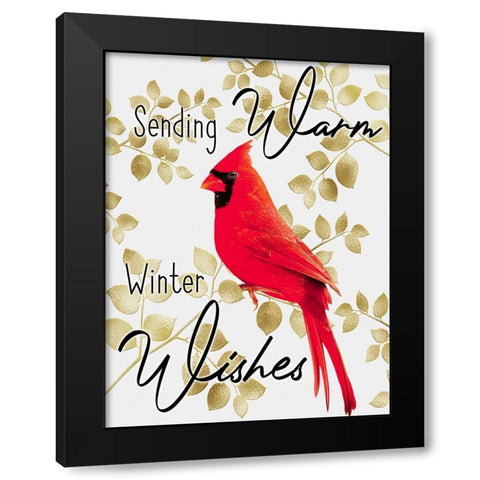 Winter Wishes Black Modern Wood Framed Art Print with Double Matting by Prime, Marcus