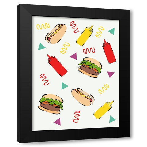 BBQ Fun Black Modern Wood Framed Art Print by Prime, Marcus