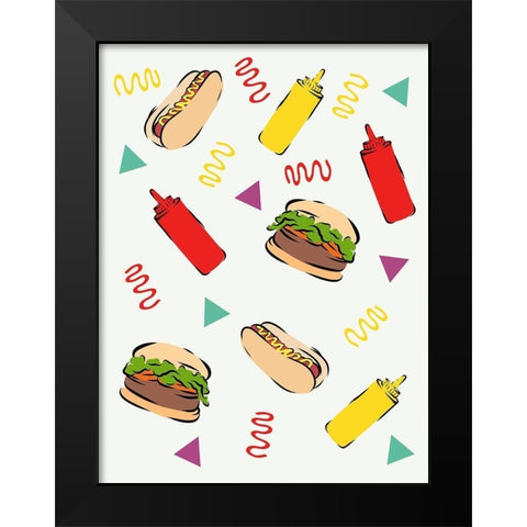 BBQ Fun Black Modern Wood Framed Art Print by Prime, Marcus