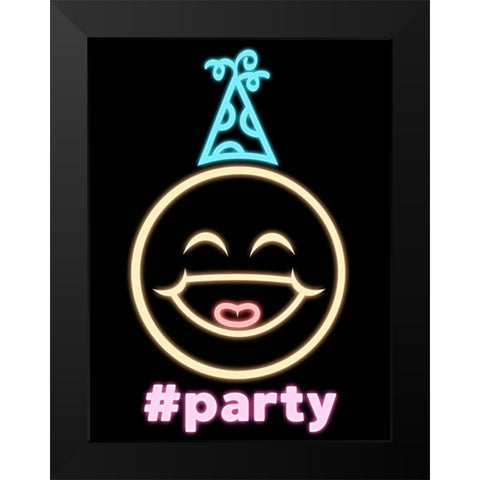 Party Glow Black Modern Wood Framed Art Print by Prime, Marcus