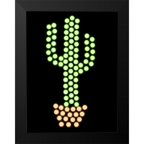 Cactus Glow Black Modern Wood Framed Art Print by Prime, Marcus