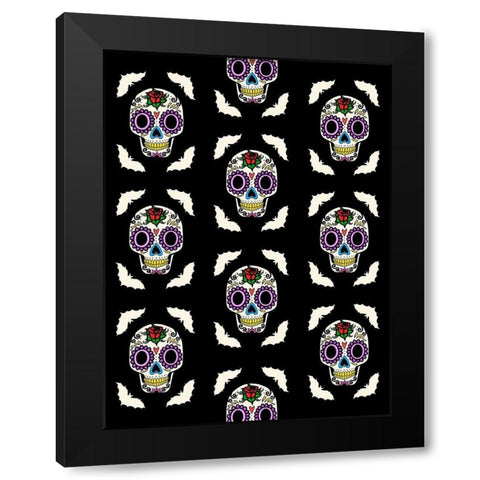 Calavera Walls Black Modern Wood Framed Art Print with Double Matting by Prime, Marcus
