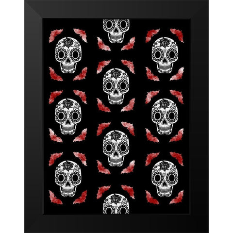 Calavera Walls 2 Black Modern Wood Framed Art Print by Prime, Marcus