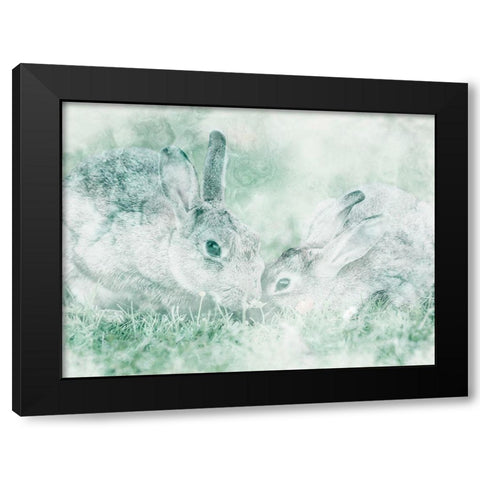 Marble And Bunnies Black Modern Wood Framed Art Print with Double Matting by Prime, Marcus