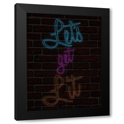 Lets Get Lit Black Modern Wood Framed Art Print by Prime, Marcus