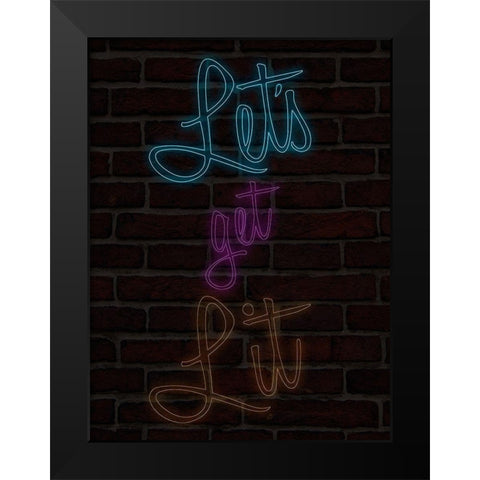 Lets Get Lit Black Modern Wood Framed Art Print by Prime, Marcus