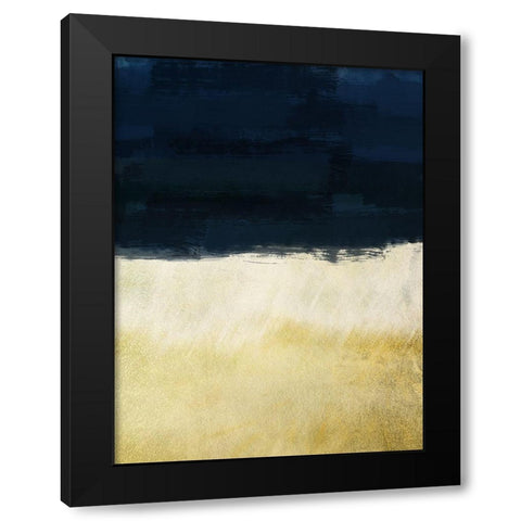 Gold Indigo Shuffle Black Modern Wood Framed Art Print by Prime, Marcus