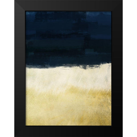 Gold Indigo Shuffle Black Modern Wood Framed Art Print by Prime, Marcus