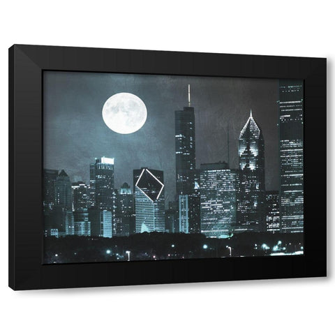 Moonlit Chicago 2 Black Modern Wood Framed Art Print by Prime, Marcus