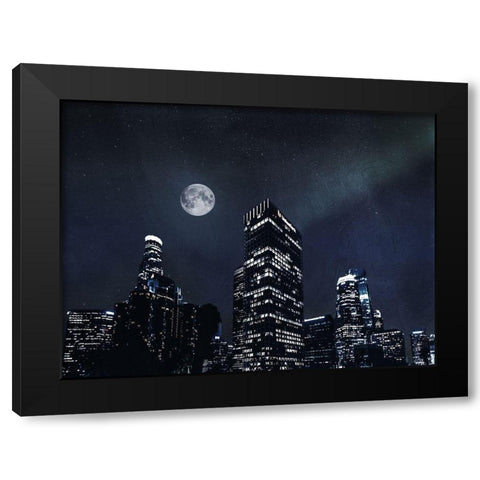 Moon Embraced Los Angeles Black Modern Wood Framed Art Print with Double Matting by Prime, Marcus