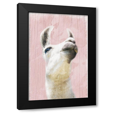 Llama Love 2 Black Modern Wood Framed Art Print by Prime, Marcus