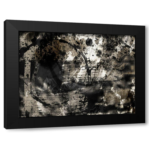 Golden Abstraction 1 Black Modern Wood Framed Art Print with Double Matting by Prime, Marcus