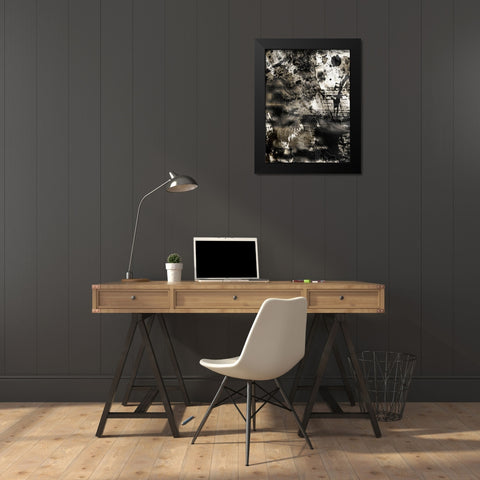 Golden Abstraction 3 Black Modern Wood Framed Art Print by Prime, Marcus