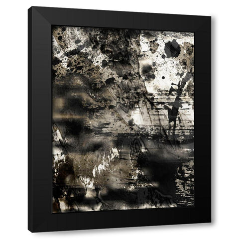 Golden Abstraction 3 Black Modern Wood Framed Art Print with Double Matting by Prime, Marcus