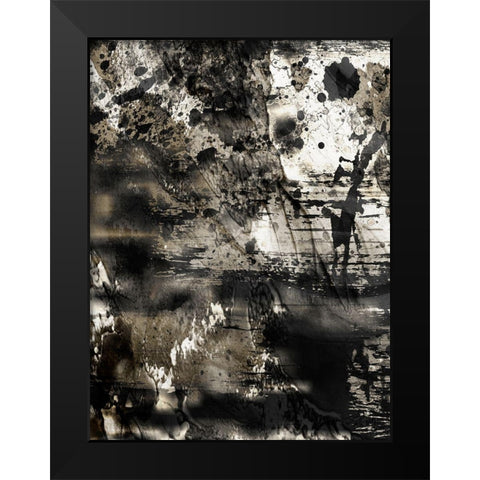 Golden Abstraction 3 Black Modern Wood Framed Art Print by Prime, Marcus