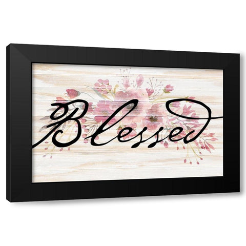 Floral Blessed Black Modern Wood Framed Art Print by Prime, Marcus