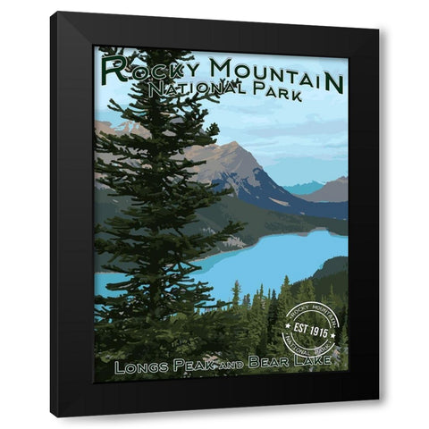 Rocky Mountains Black Modern Wood Framed Art Print with Double Matting by Prime, Marcus