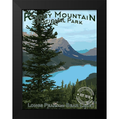 Rocky Mountains Black Modern Wood Framed Art Print by Prime, Marcus