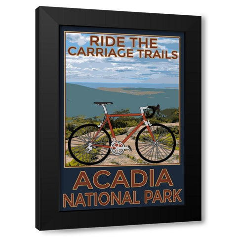 Acadia Trails Black Modern Wood Framed Art Print by Prime, Marcus