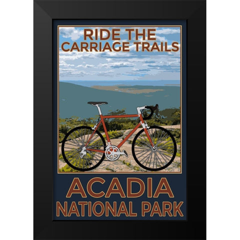 Acadia Trails Black Modern Wood Framed Art Print by Prime, Marcus