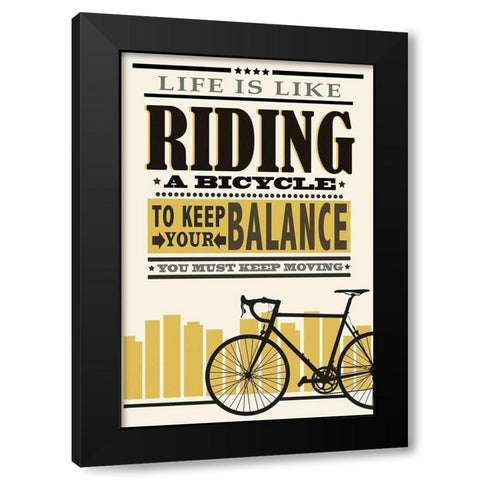Balanced Riding Black Modern Wood Framed Art Print by Prime, Marcus